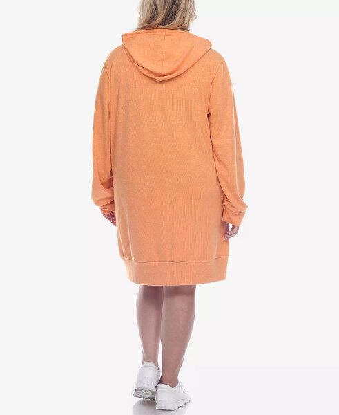 Plus Size Hoodie Sweatshirt Dress Orange - 2