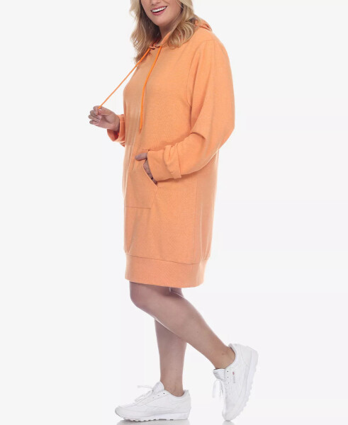 Plus Size Hoodie Sweatshirt Dress Orange - 3