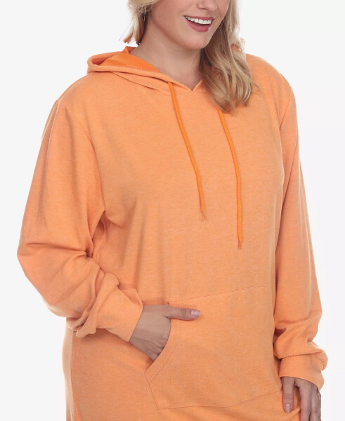 Plus Size Hoodie Sweatshirt Dress Orange - 4