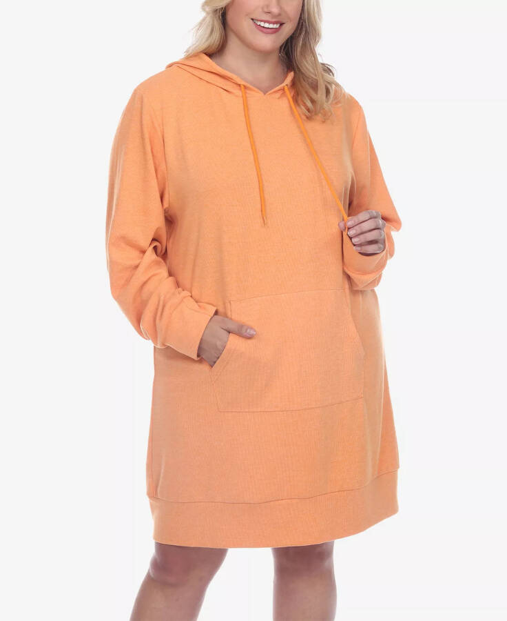 Plus Size Hoodie Sweatshirt Dress Orange - 5