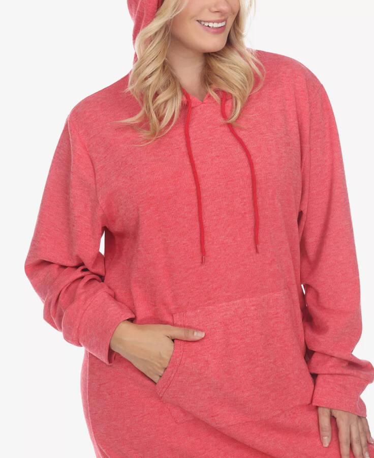 Plus Size Hoodie Sweatshirt Dress Red - 7