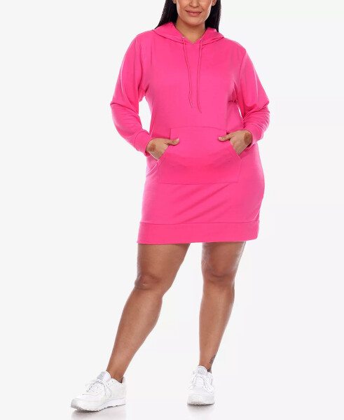 Plus Size Hoodie Sweatshirt Dress Red - 15