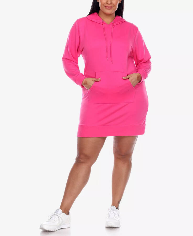 Plus Size Hoodie Sweatshirt Dress Red - 15