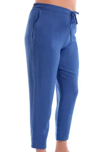 Plus Size Indigo Elastic Waist Trousers - 4