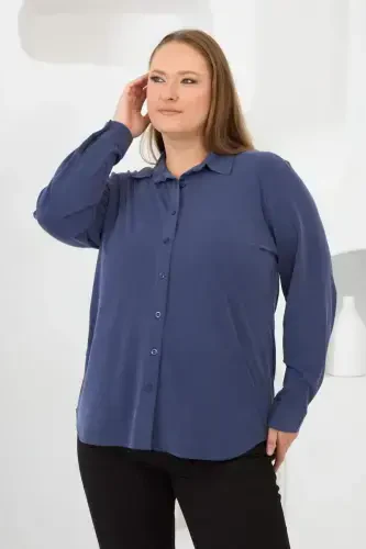 Plus Size Indigo Shirt - 3