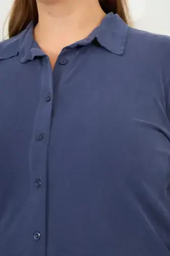 Plus Size Indigo Shirt - 5