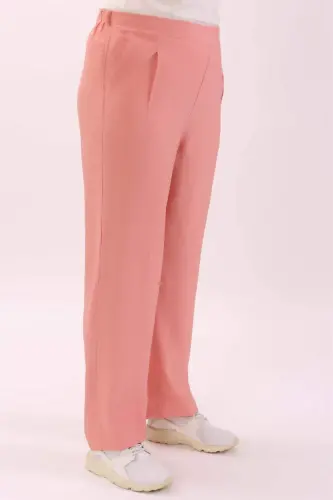 Plus Size Linen Powder Trousers - BÜYÜKBEDENIZ (1)