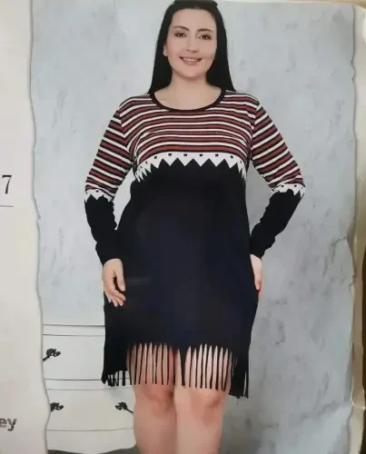 Plus Size Long Sleeve Tunic - BÜYÜKBEDENIZ (1)