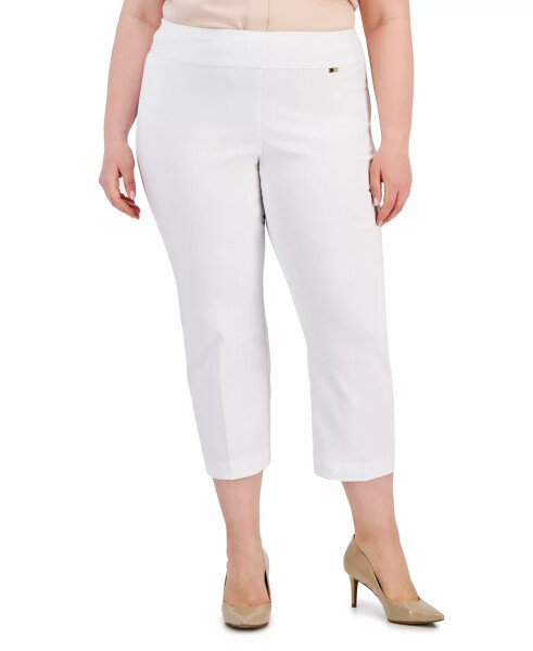 Plus Size Mid-Rise Pull-On Capri Pants, Created for Modazone Bright White - 7