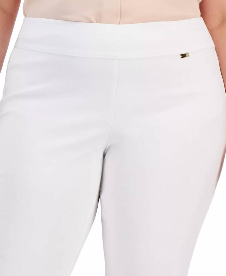 Plus Size Mid-Rise Pull-On Capri Pants, Created for Modazone Bright White - 10