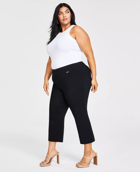 Plus Size Mid-Rise Pull-On Capri Pants, Created for Modazone Deep Black - 7