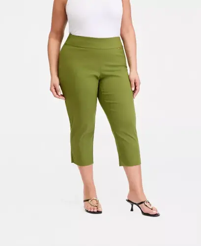 Plus Size Mid-Rise Pull-On Capri Pants, Created for Modazone - Greenscape - I.N.C. INTERNATIONAL CONCEPTS (1)