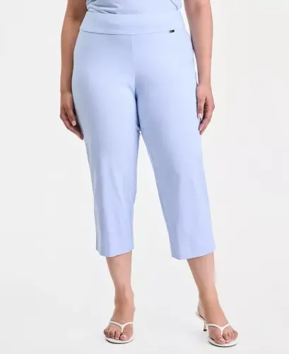 Plus Size Mid-Rise Pull-On Capri Pants, Created for Modazone - Pale French Blue - I.N.C. INTERNATIONAL CONCEPTS (1)
