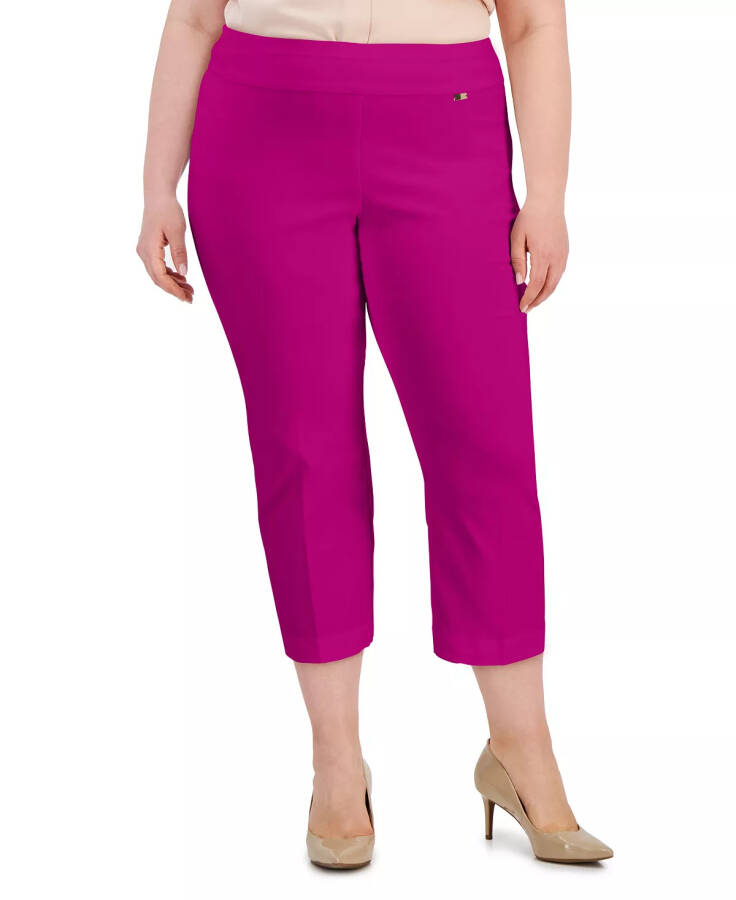 Plus Size Mid-Rise Pull-On Capri Pants, Created for Modazone Violet Orchid - 3