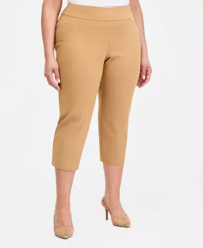 Plus Size Mid-Rise Pull-On Capri Pants, Created for Modazone - Warm Toffee - I.N.C. INTERNATIONAL CONCEPTS (1)