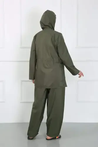 Plus Size Modest Big Swimsuit Khaki 44010 - 4