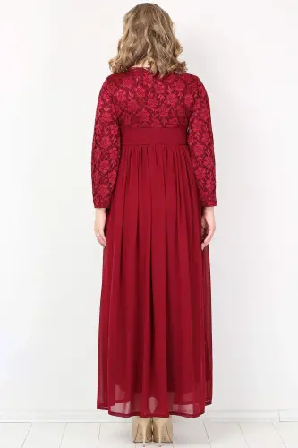 Plus Size Modest Chiffon Stretch Long Evening Dress KL4009T - 4