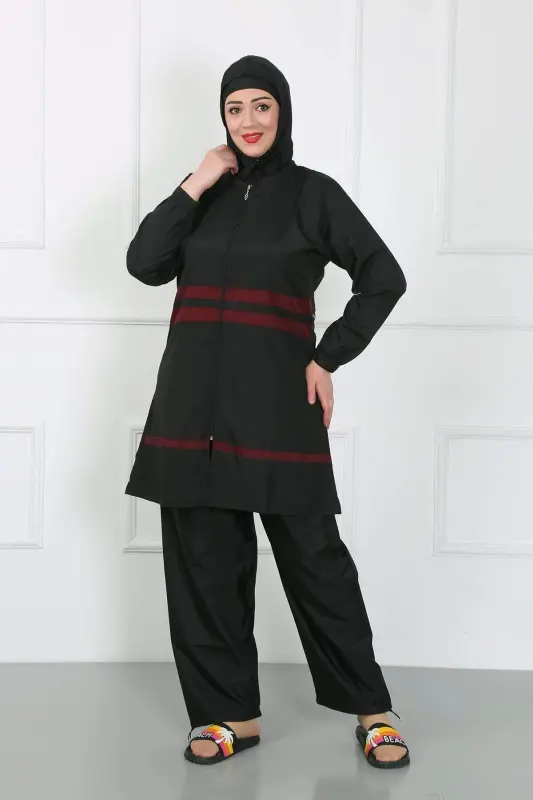 Plus Size Modest Swimsuit Black 44025 - 1