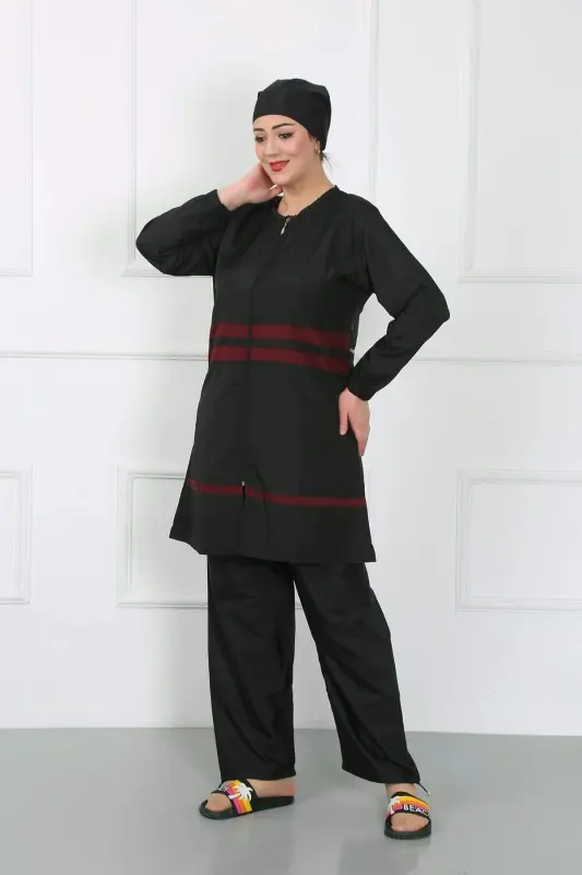 Plus Size Modest Swimsuit Black 44025 - 2