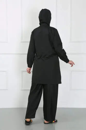 Plus Size Modest Swimsuit Black 44025 - 4