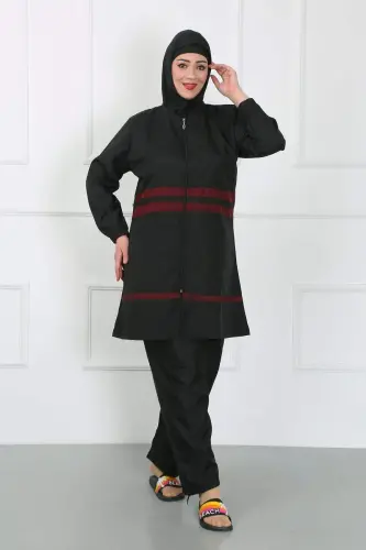 Plus Size Modest Swimsuit Black 44025 - 5