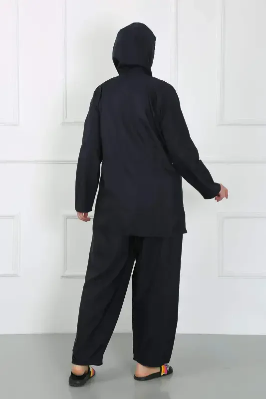 Plus Size Modest Swimsuit Navy Blue 44010 - 1