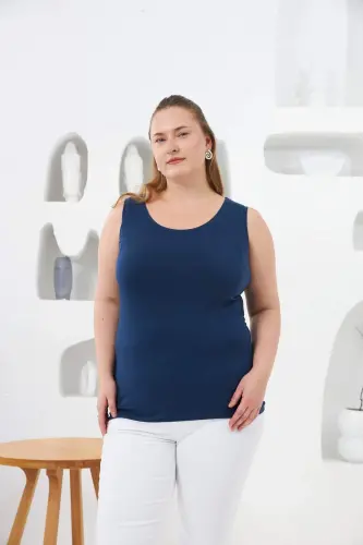 Plus Size Navy Tank Top - 1
