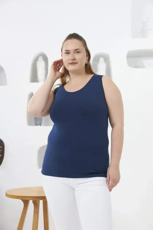 Plus Size Navy Tank Top - 2