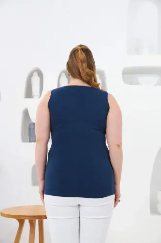 Plus Size Navy Tank Top - 4