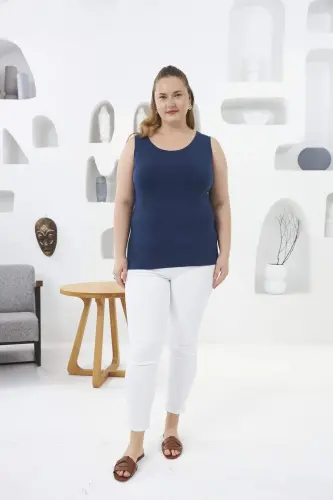 Plus Size Navy Tank Top - 5