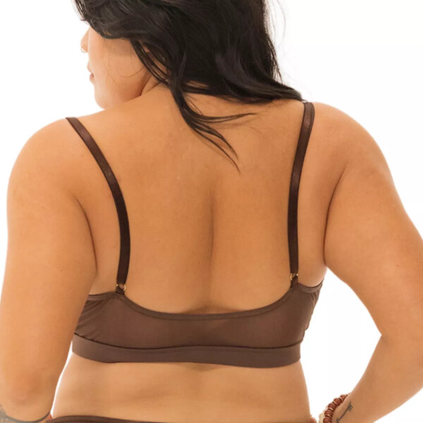 Plus Size Nude Shade Wireless Comfort Full Coverage Bralette Cappuccino - 6