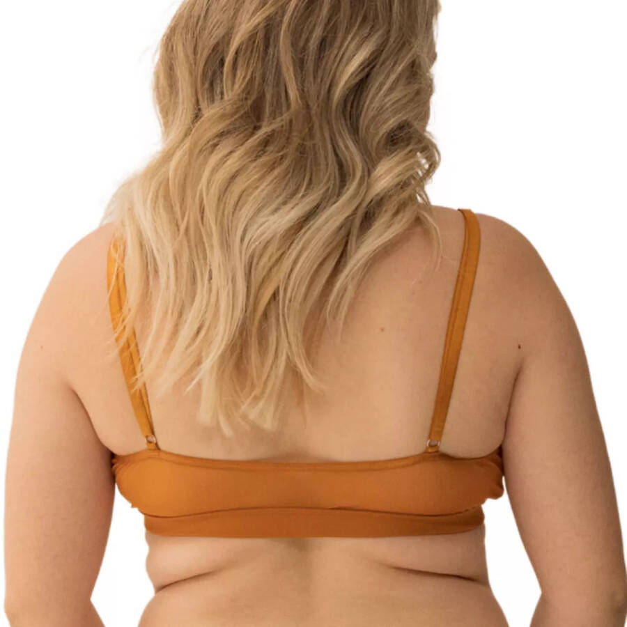 Plus Size Nude Shade Wireless Comfort Full Coverage Bralette Caramel - 2