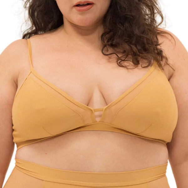 Plus Size Nude Shade Wireless Comfort Full Coverage Bralette Creme - 5