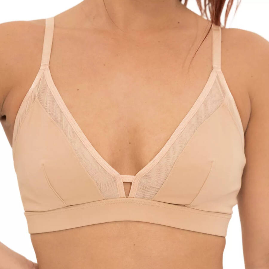 Plus Size Nude Shade Wireless Comfort Full Coverage Bralette Honey - 1