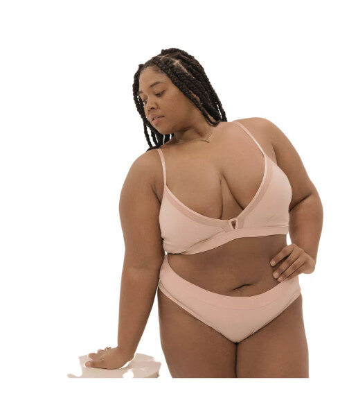 Plus Size Nude Shade Wireless Comfort Full Coverage Bralette Honey - 16