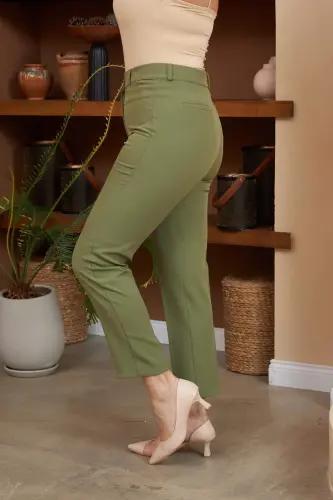 Plus Size Oliv Fabric Trousers - 3