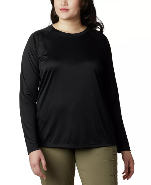 Plus Size PFG Tidal Tee II Omni-Shade T-Shirt Black, Cirrus Grey Logo - 1