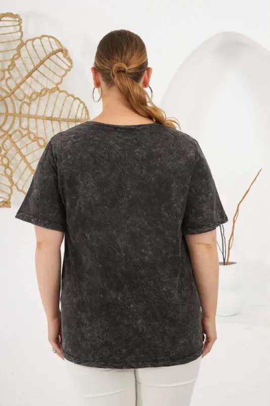 Plus Size Piece Dye T-Shirt Smoke Gray - 5