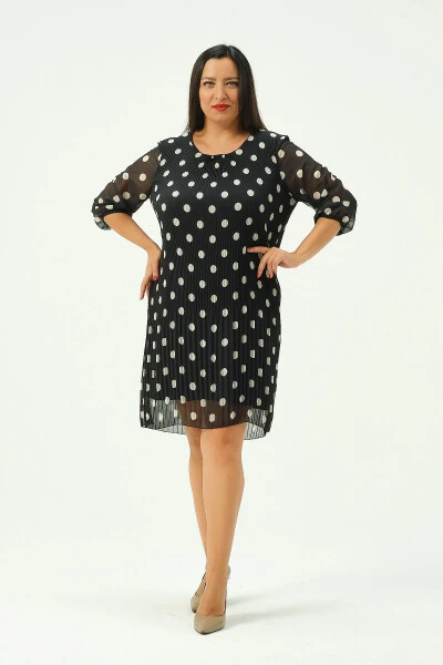 Plus Size Pleated Chiffon Dress - Modazone