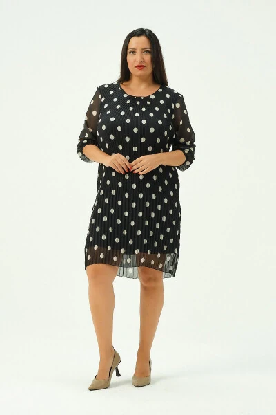 Plus Size Pleated Chiffon Dress - Modazone (1)