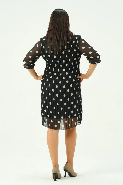 Plus Size Pleated Chiffon Dress - 5