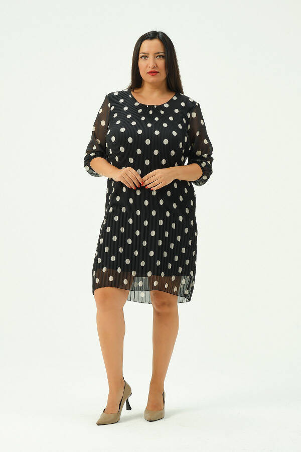 Plus Size Pleated Chiffon Dress - 2