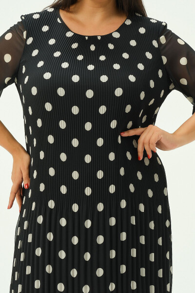 Plus Size Pleated Chiffon Dress - 4