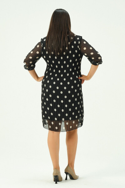 Plus Size Pleated Chiffon Dress - 5