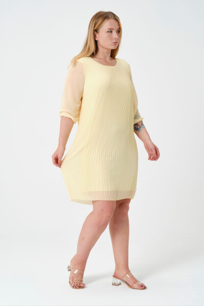 Plus Size Pleated Chiffon Dress - SHAHIQA (1)
