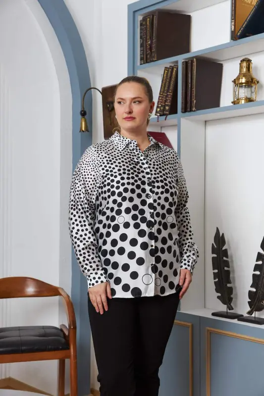 Plus Size Pointelle Shirt Ecru - 2
