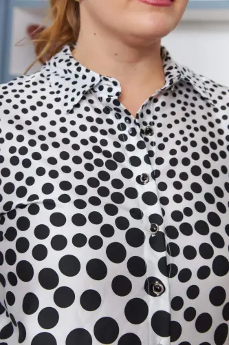 Plus Size Pointelle Shirt Ecru - 4