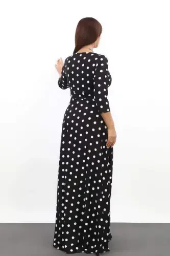Plus Size Polka Dot Maxi Stretch Dress 3070 - 5