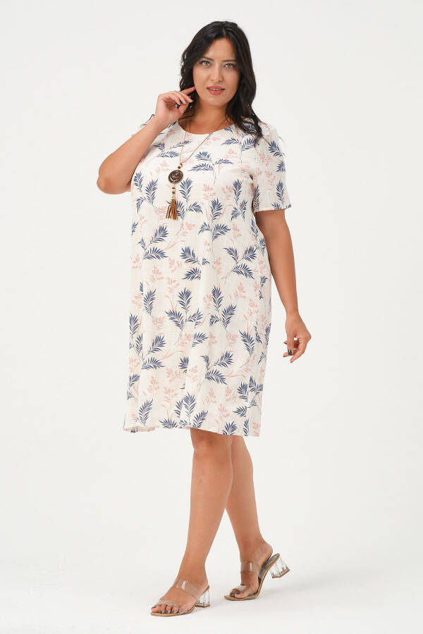 Plus Size Printed A-Line Dress - 8