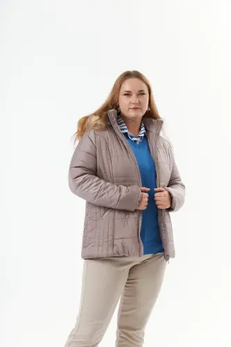 Plus Size Quilted Puffer Jacket Lined A.Mink - BÜYÜKBEDENIZ (1)